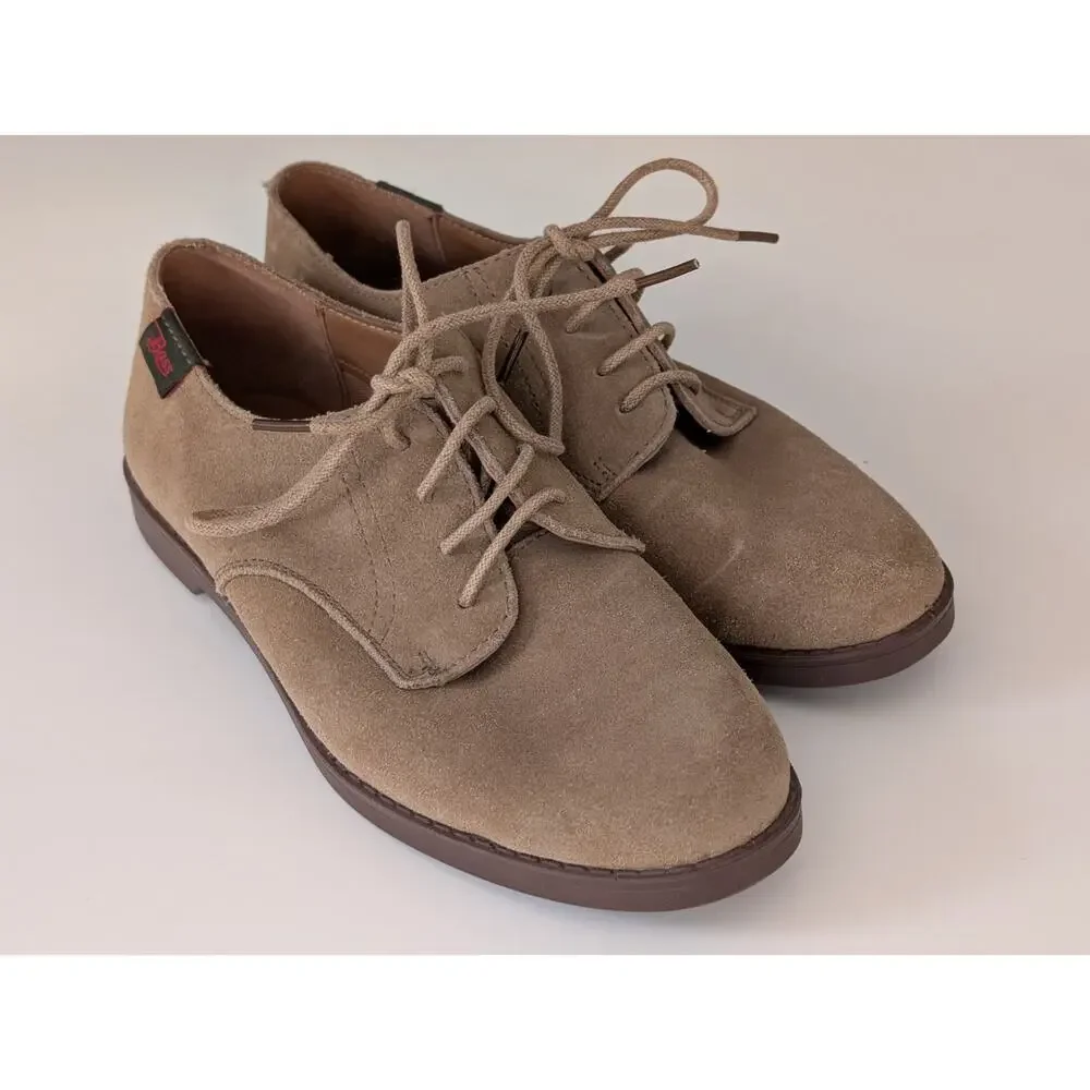 ​G.H. Bass & Co. Emmie Suede Oxfords Tan Academia Business Casual Women’s 7